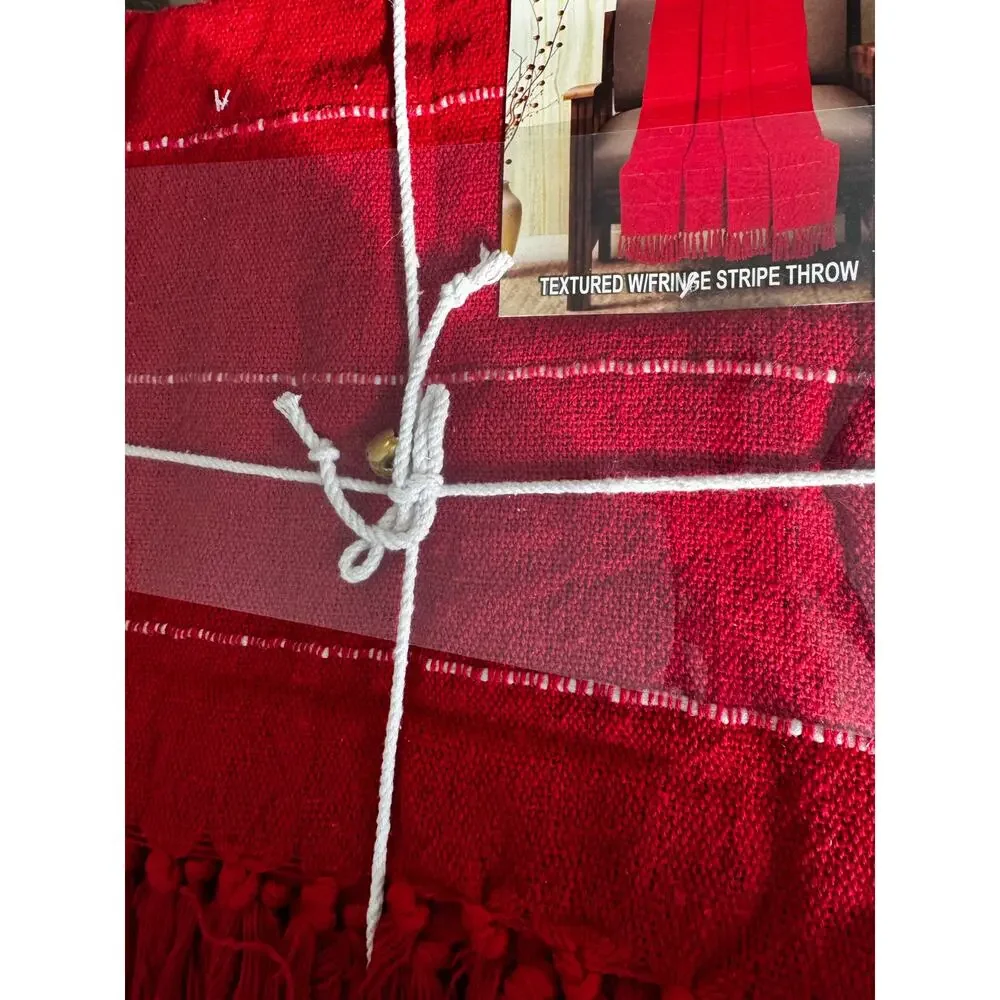 Red throw with Fringe 50”x60